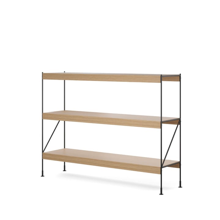 Étagère Zet, natural oak, 1x3, black steel base Audo Copenhagen