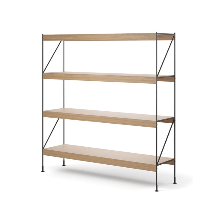Étagère Zet, natural oak, 1x4, black steel base Audo Copenhagen