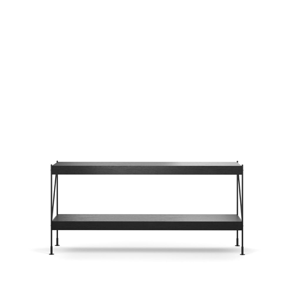 Audo Copenhagen / MENU Étagère Zet oak black stained, 1x2, base en acier noir