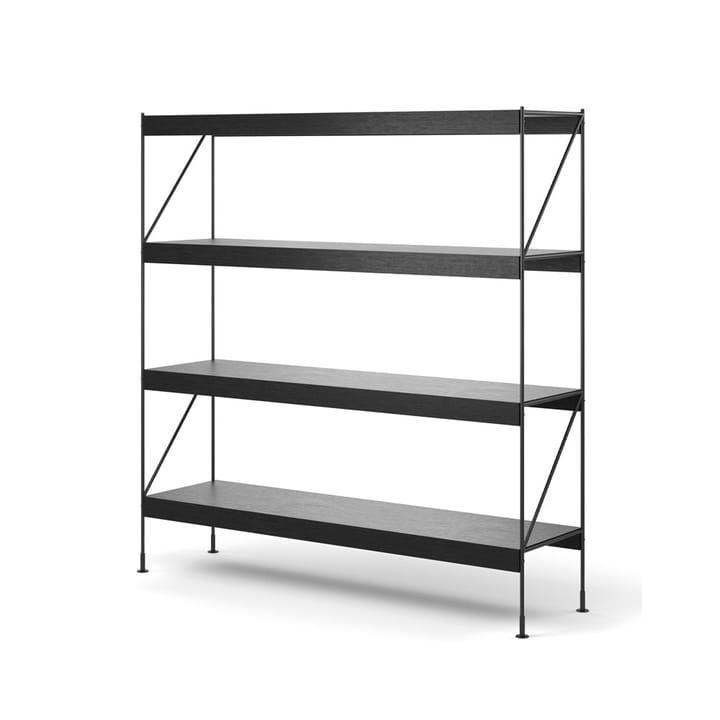 Étagère Zet, oak black stained, 1x4, black steel base Audo Copenhagen