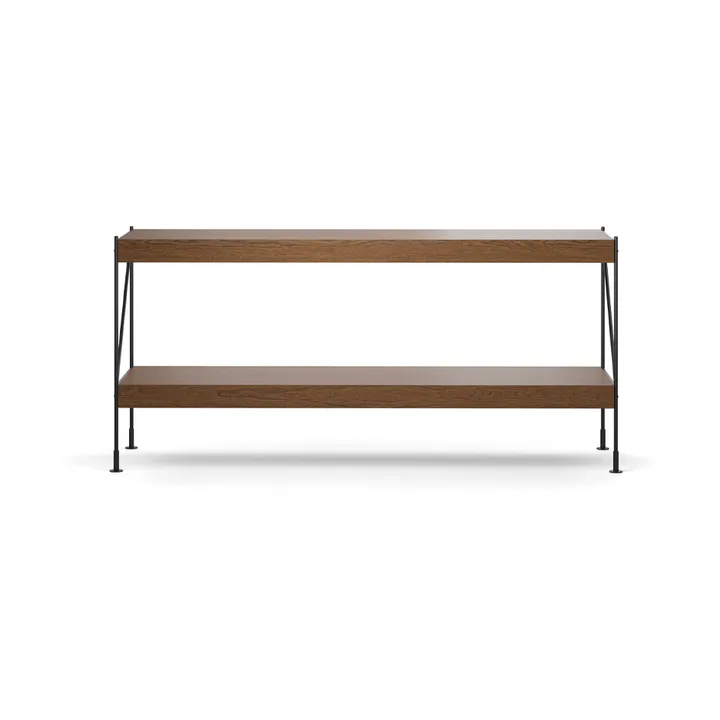 Étagère Zet - oak dark stained, 1x2, black steel base - Audo Copenhagen