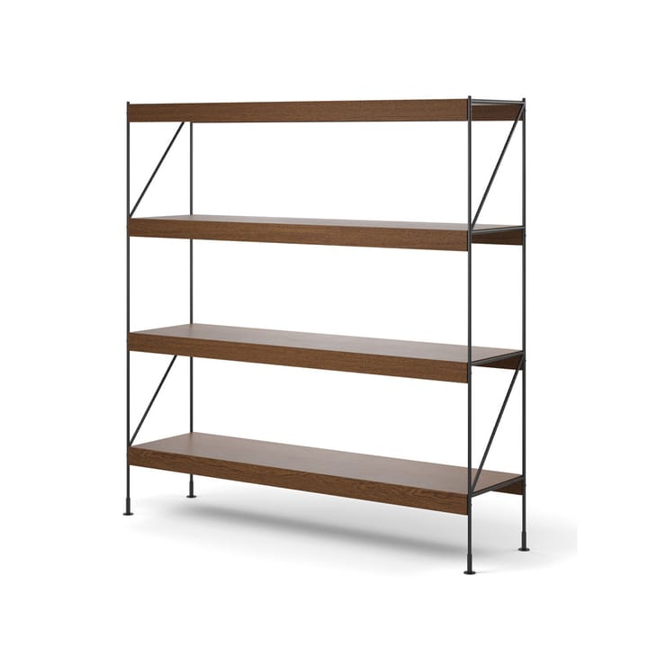 Étagère Zet, oak dark stained, 1x4, black steel base Audo Copenhagen