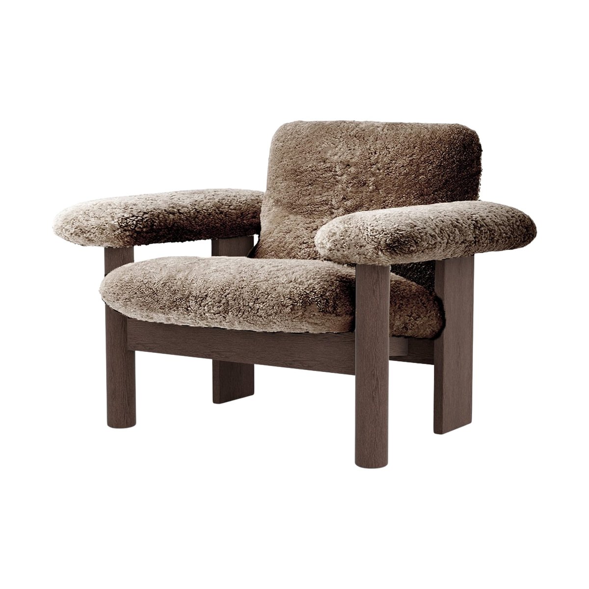 Audo Copenhagen Fauteuil Brasilia low back Dark oak-Sahara sheepskin curly