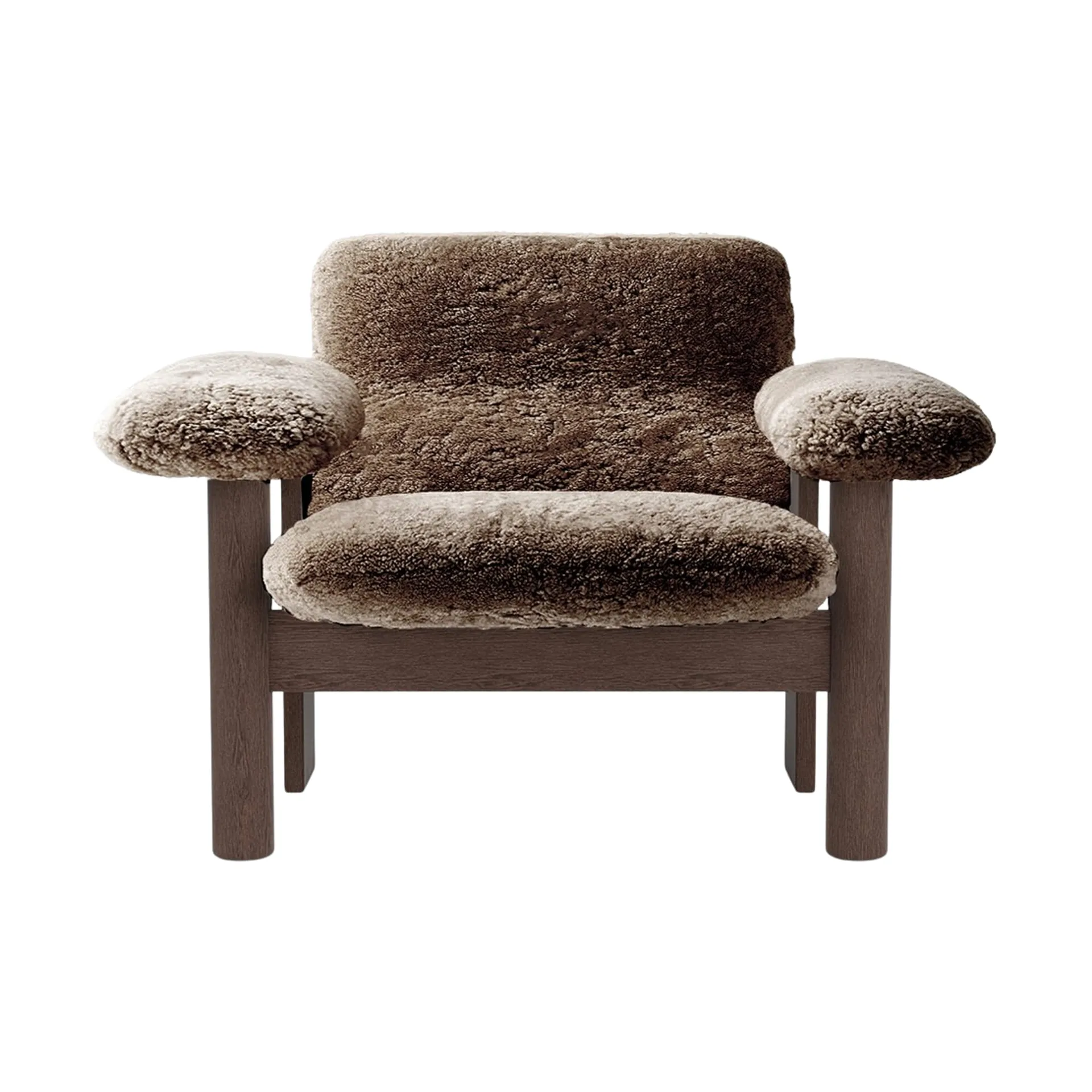Fauteuil Brasilia low back, Dark oak-Sahara sheepskin curly Audo Copenhagen