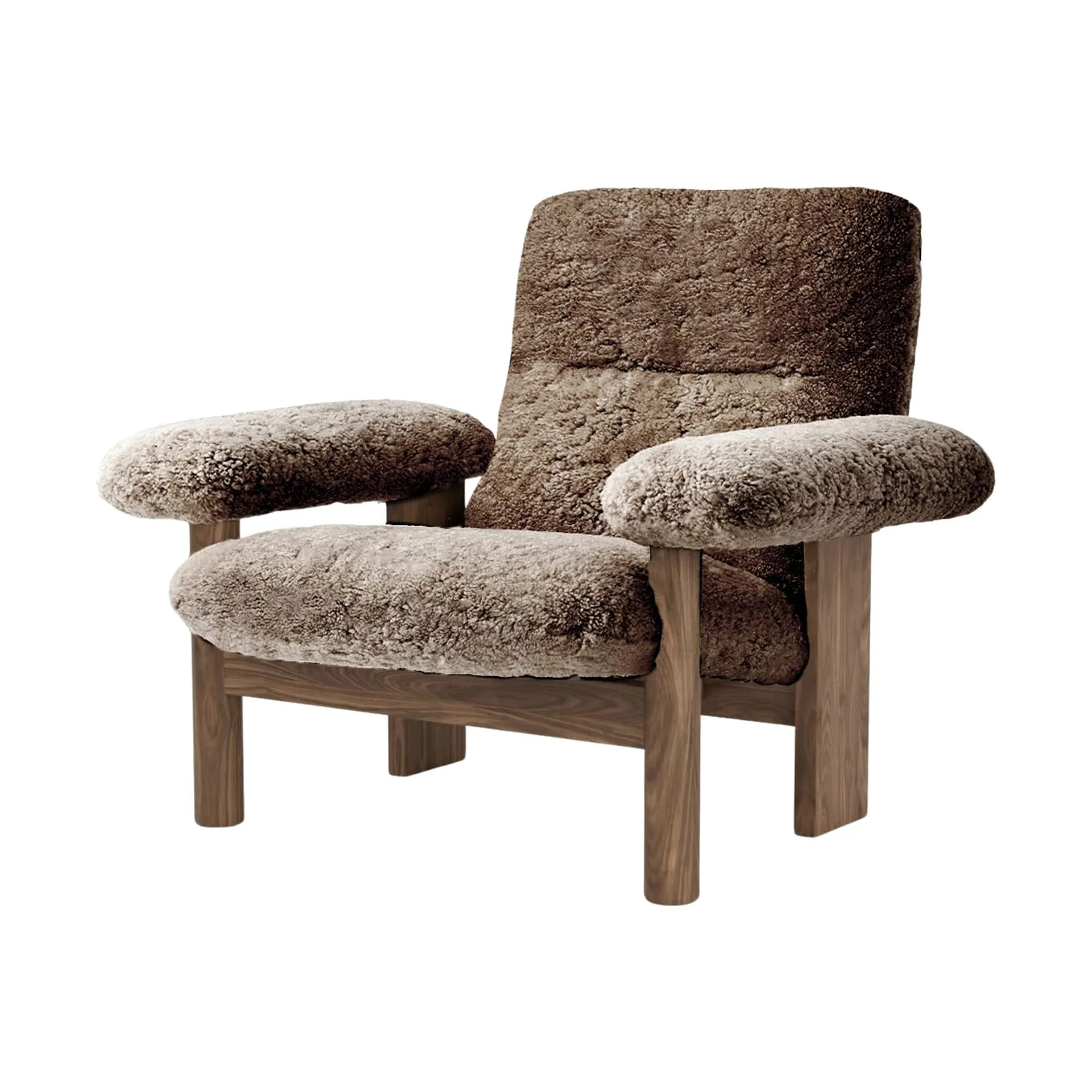 Fauteuil Brasilia, Walnut-Sahara sheepskin curly Audo Copenhagen
