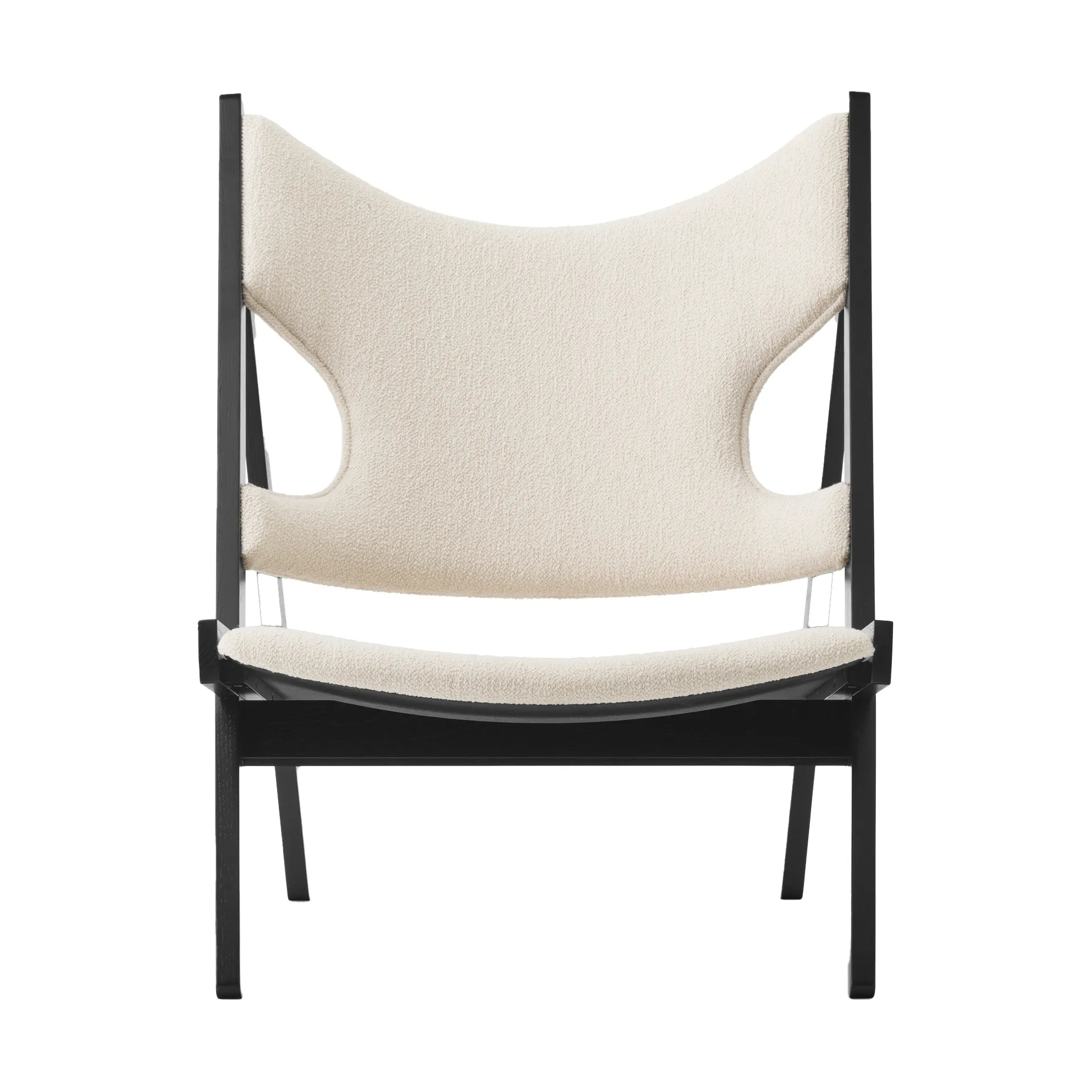 Audo Copenhagen Fauteuil lounge Knitting Barnum Bouclé 24-chêne noir Audo Copenhagen Fauteuil lounge Knitting Barnum Bouclé 24-chêne noir
