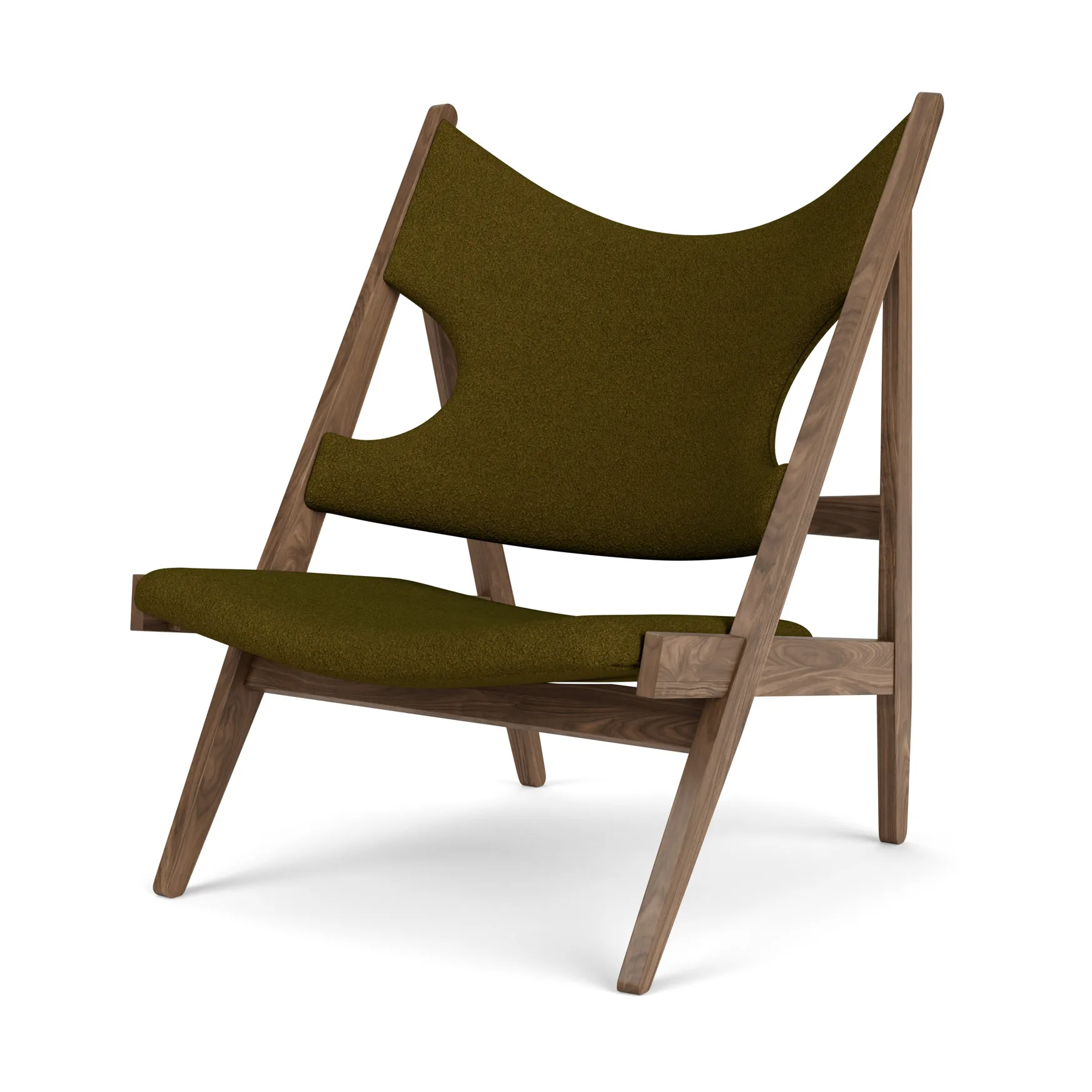 Audo Copenhagen Fauteuil lounge Knitting Walnut-Baru 0950 Audo Copenhagen Fauteuil lounge Knitting Walnut-Baru 0950