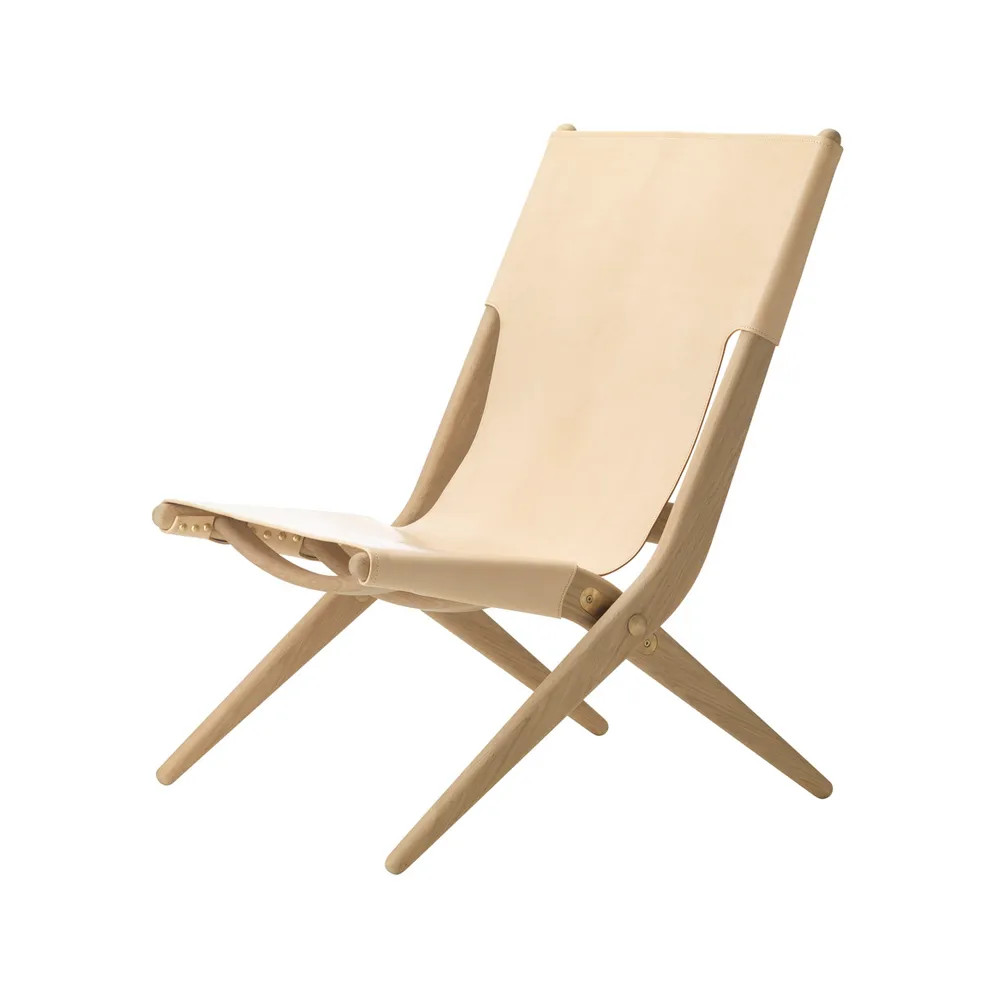 Fauteuil Saxe, cuir naturel, structure en chêne savonné Audo Copenhagen