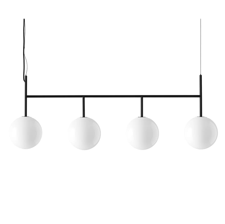 Lampe à suspension TR rail noir DtW, Verre opale poli Audo Copenhagen