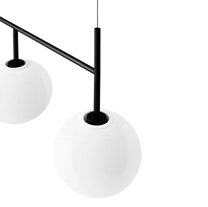 Lampe à suspension TR rail noir DtW, Verre opale poli Audo Copenhagen