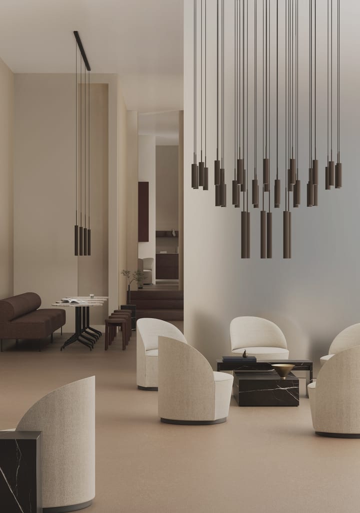 Lampe chandelier Tubulaire 38, Anodized bronzed Audo Copenhagen