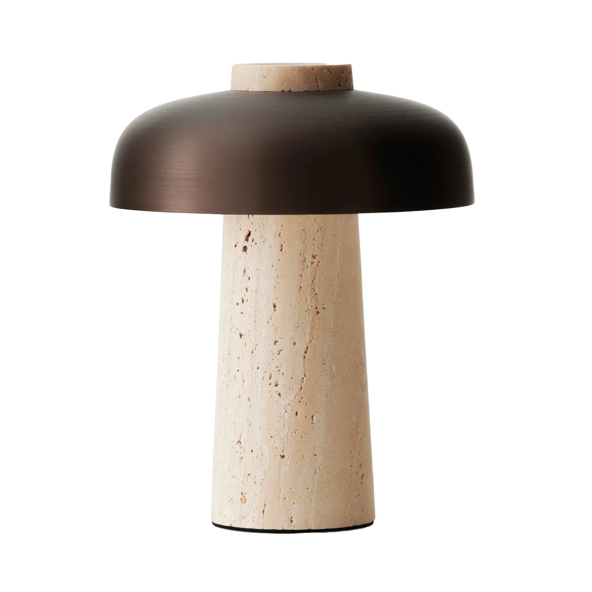 Lampe de table portable Reverse 24,5 cm, Travertine-bronzed aluminium Audo Copenhagen