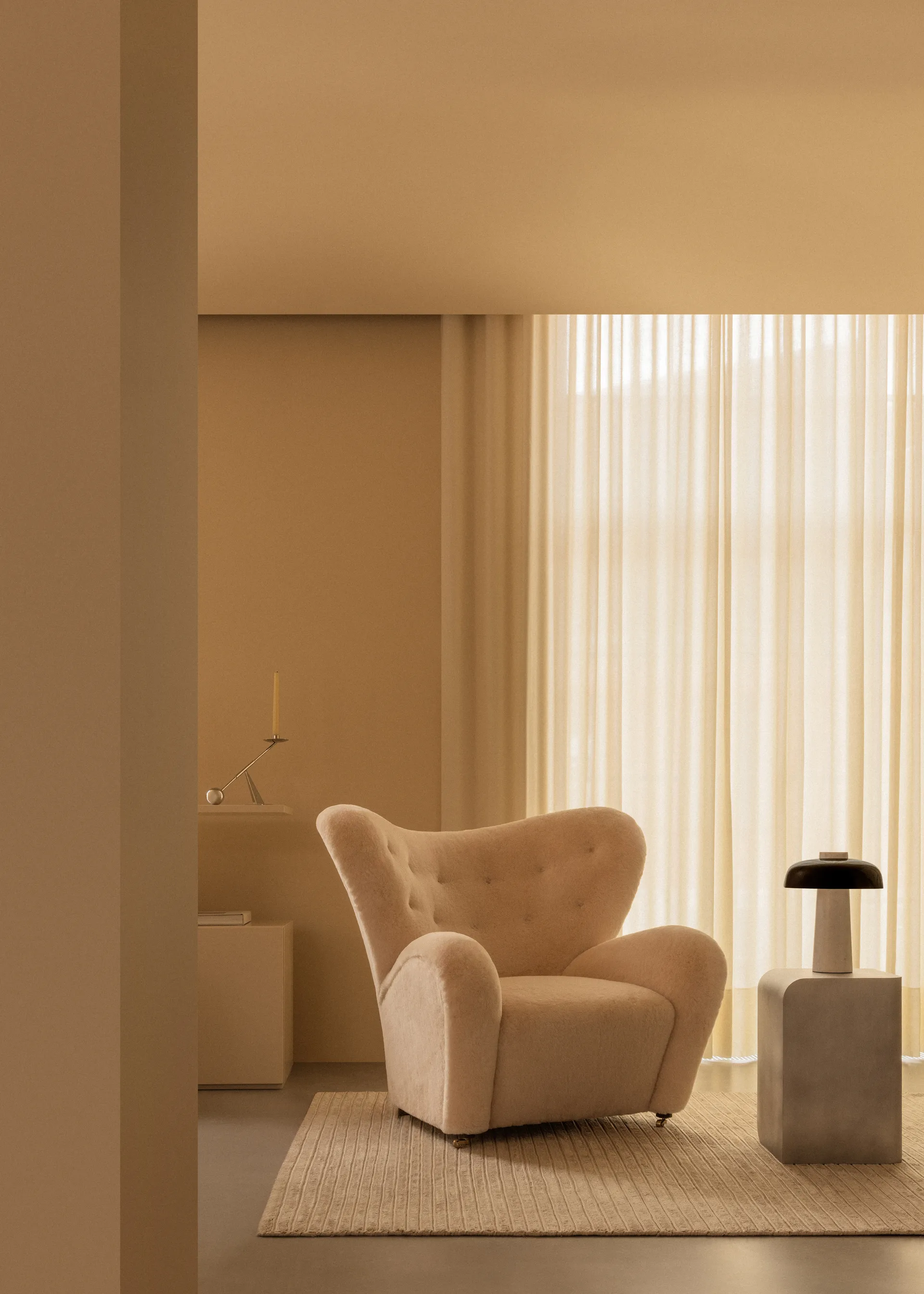 Lampe de table Reverse 30 cm, Carrara-black Audo Copenhagen