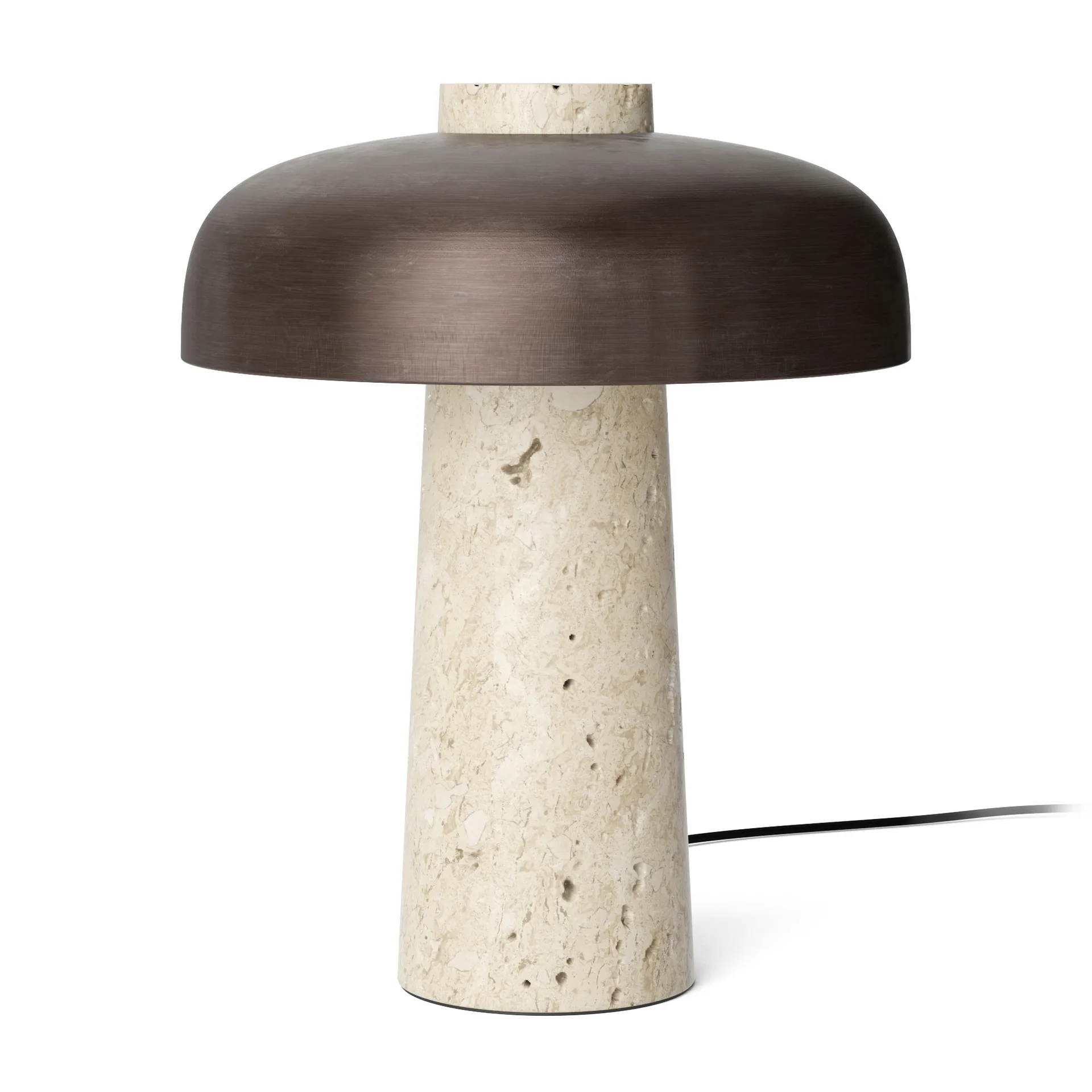 Lampe de table Reverse 30 cm, Travertin-laiton bronzé Audo Copenhagen