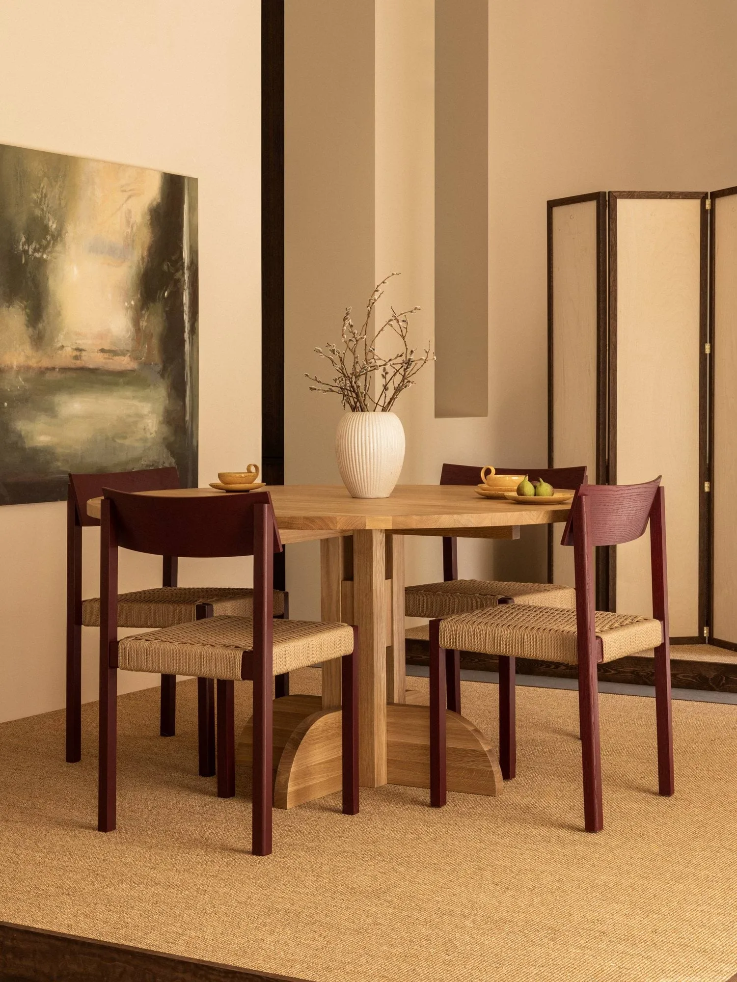 Mauro chaise, French red chêne-assise en canne naturelle Audo Copenhagen