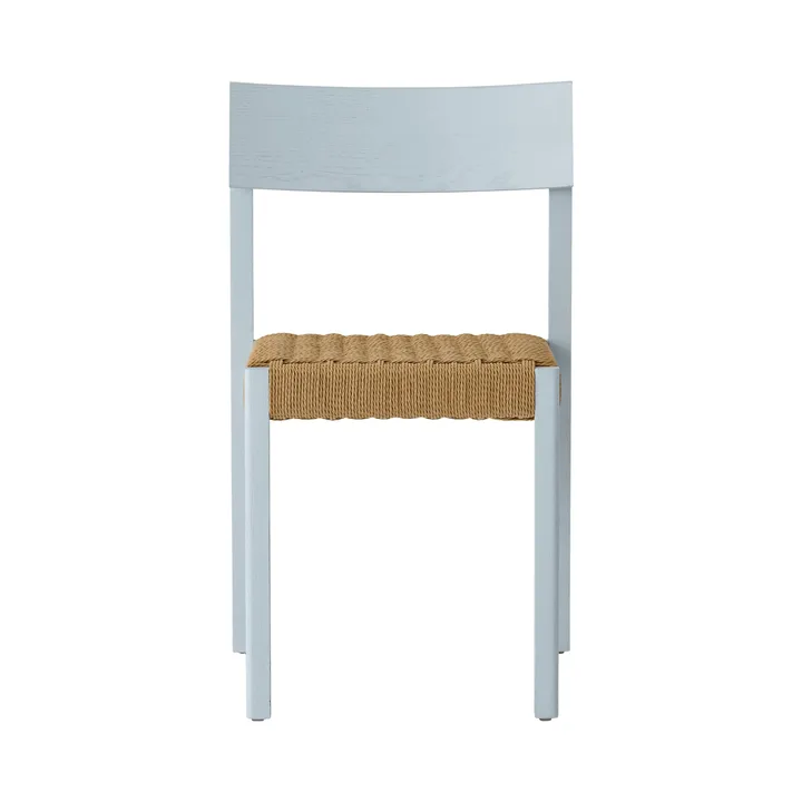 Mauro chaise - Linen blue chêne-assise tressée naturelle - Audo Copenhagen