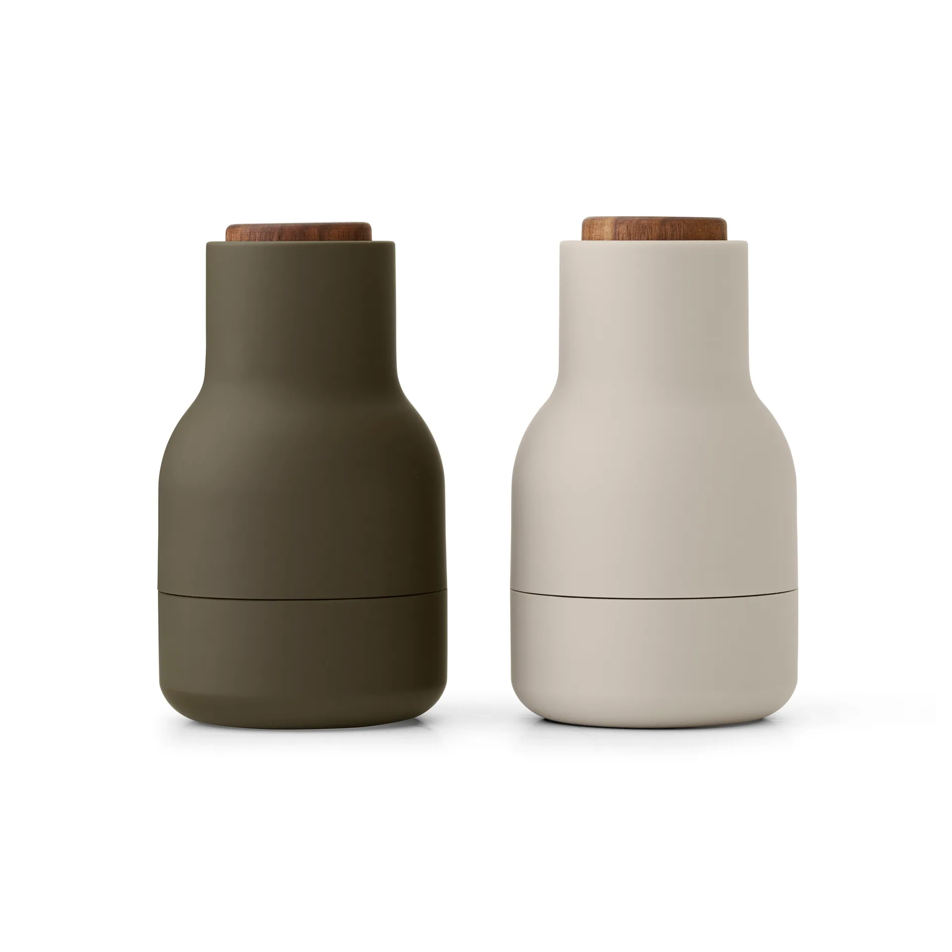 Moulin à épices Bottle Grinder Small, lot de 2, Hunting green-beige-noyer Audo Copenhagen