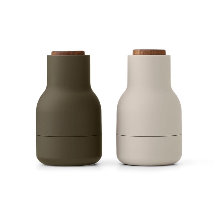 Moulin à épices Bottle Grinder Small, lot de 2 - Hunting green-beige-noyer - Audo Copenhagen