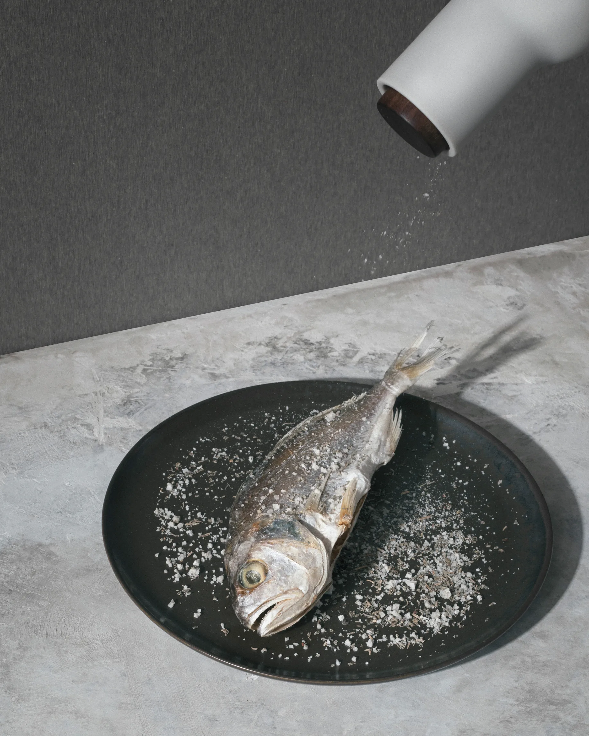 Moulin à poivre et à sel Bottle Grinder lot de 2, Ash-carbon (couvercle en noyer) Audo Copenhagen