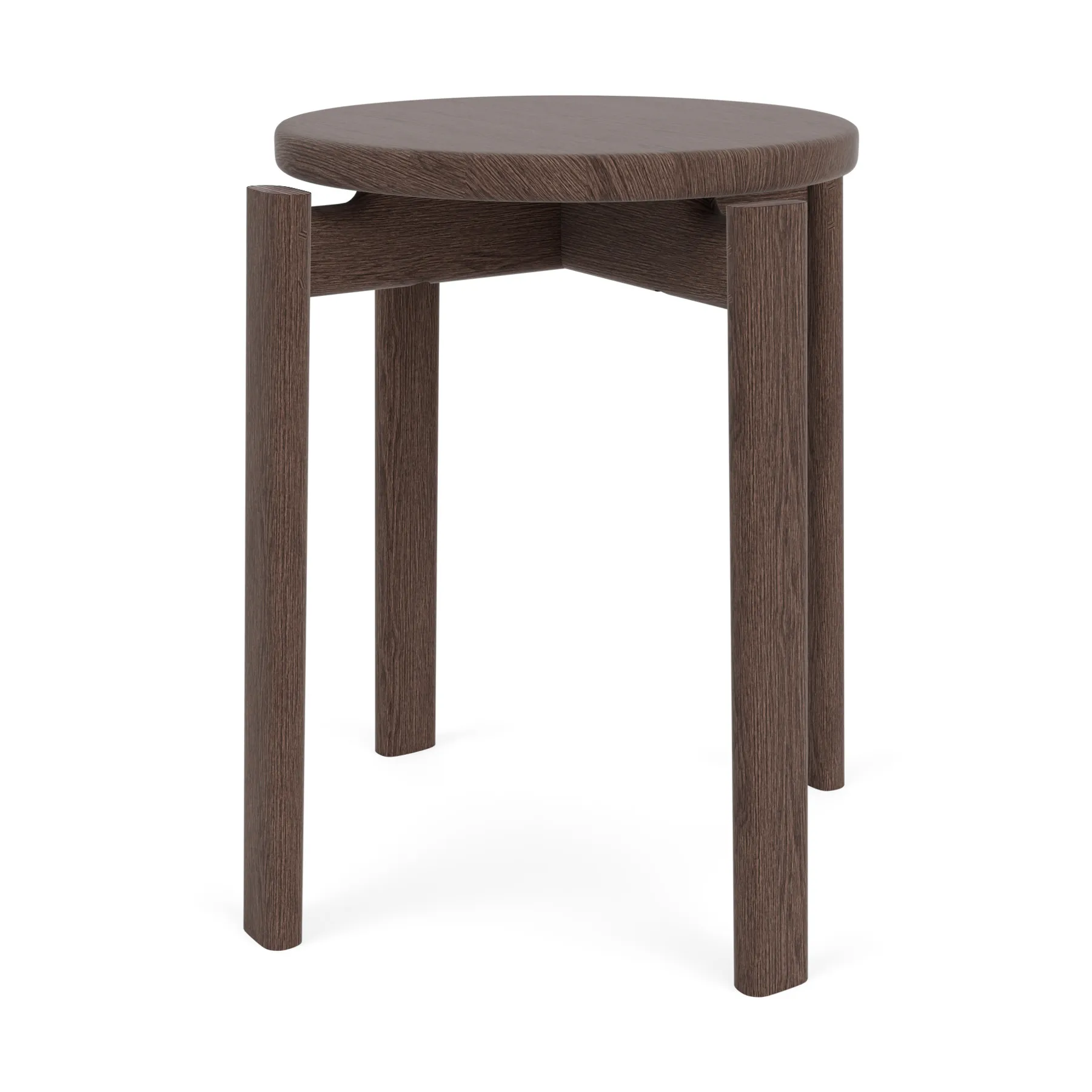 Audo Copenhagen Passage tabouret rond Chêne teinté foncé, Ø42,5x47,5 cm