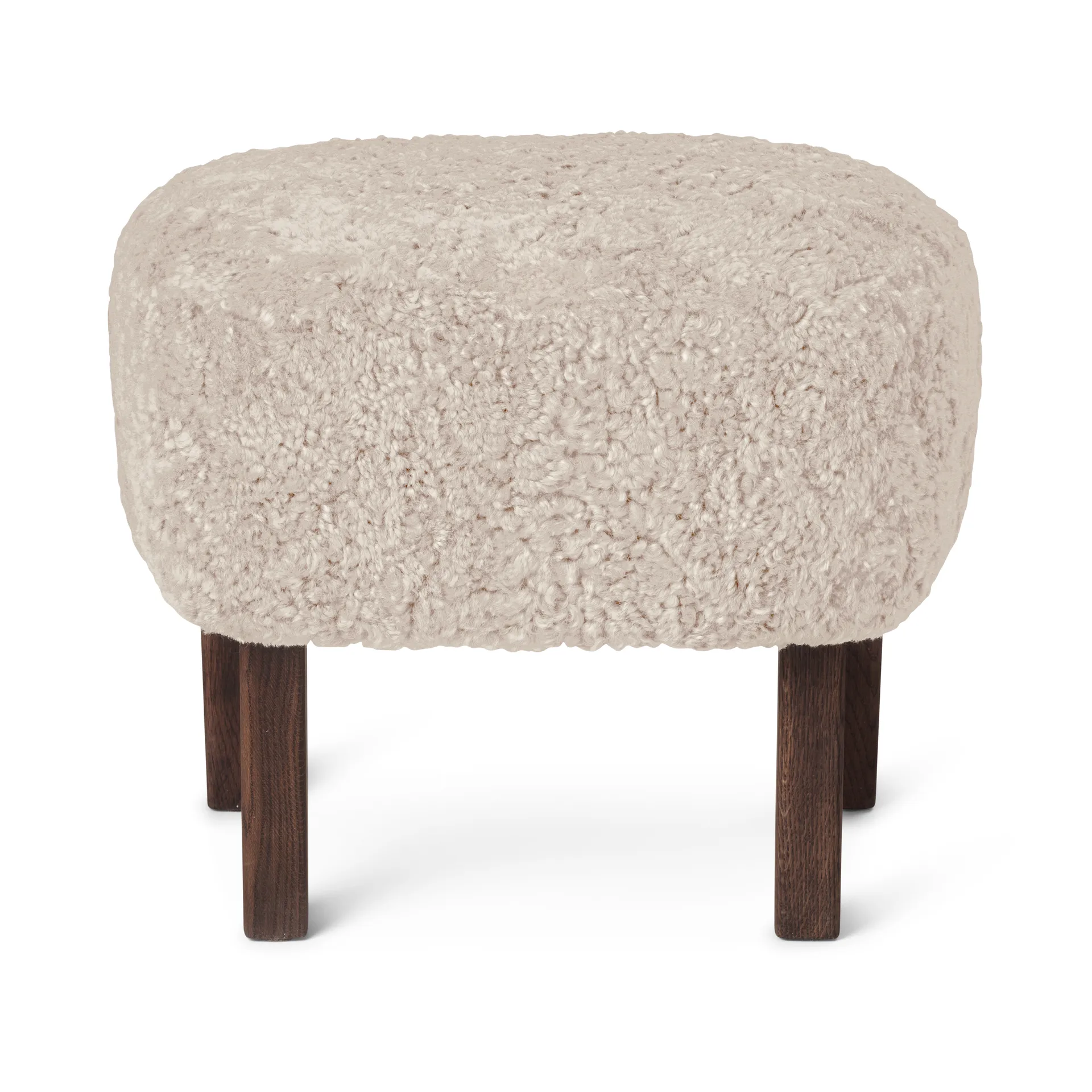 Pouf Ingeborg, Peau de mouton Moonlight-pieds chêne fumé Audo Copenhagen