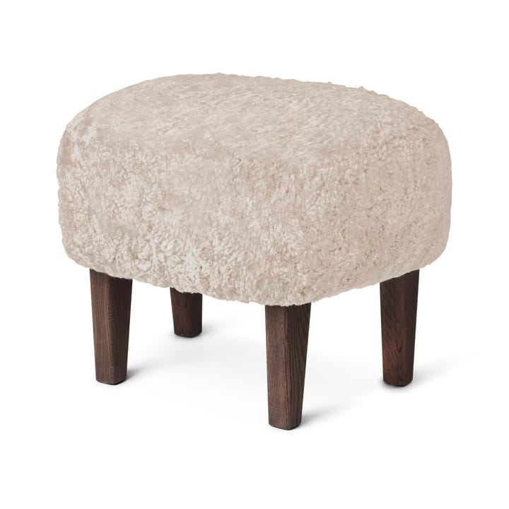 Pouf Ingeborg - Peau de mouton Moonlight-pieds chêne fumé - Audo Copenhagen