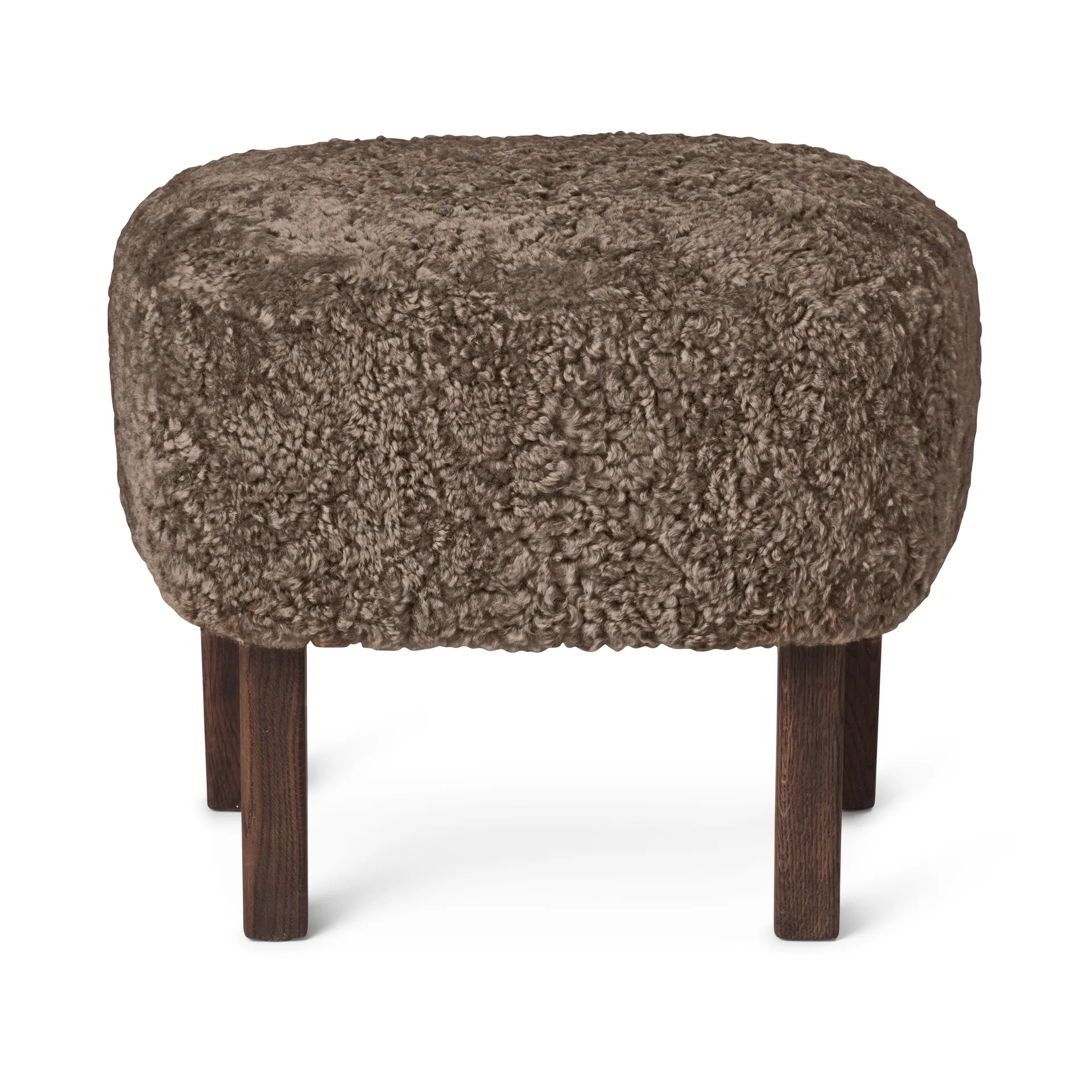 Pouf Ingeborg, Peau de mouton Sahara-pieds chêne fumé Audo Copenhagen
