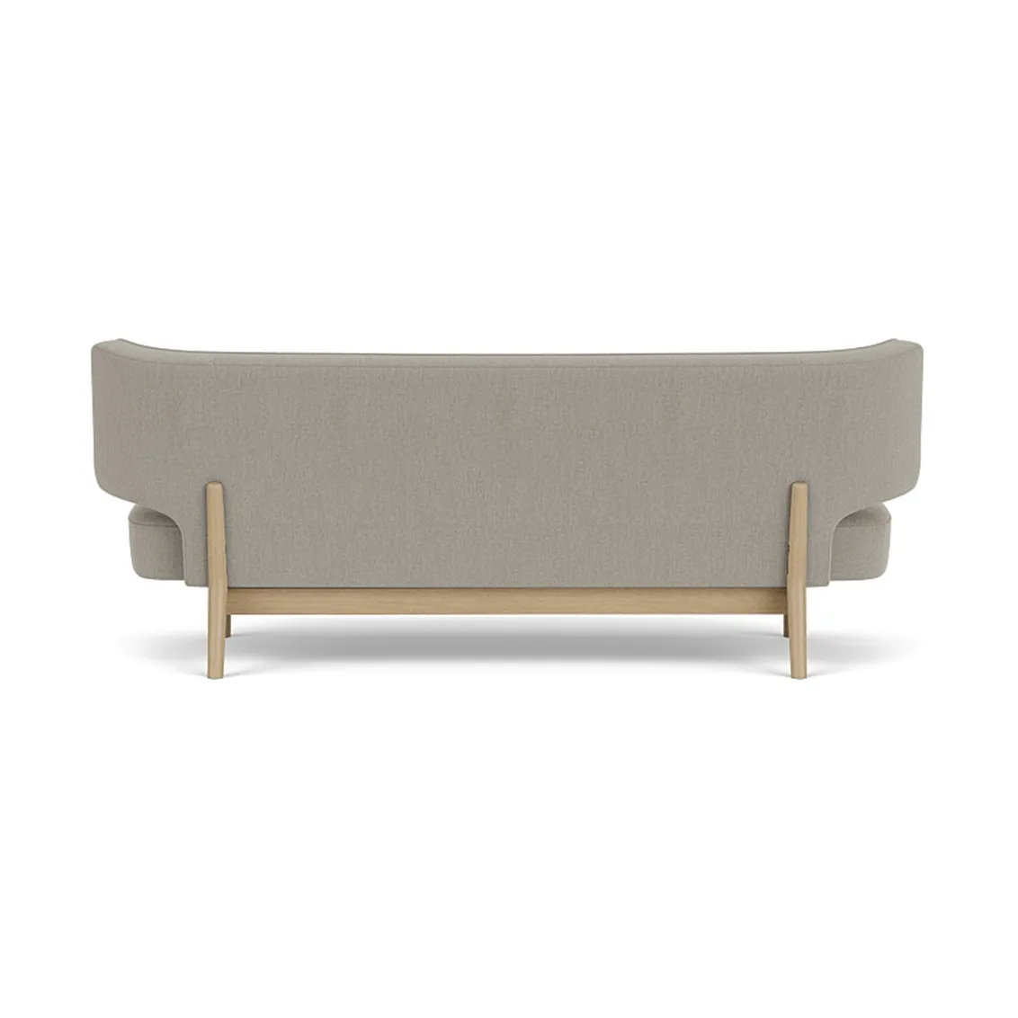 Radiohus Sofa entièrement tapissé RE-WOOL PC1T Global HR BUTTONS piètement 4-Legs Base, Re-wool 218-chêne naturel, boutons en cuir, 2 places Audo Copenhagen