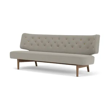 Radiohus Sofa entièrement tapissé RE-WOOL PC1T Global HR BUTTONS piètement 4-Legs Base - Re-wool 218-noyer, boutons en cuir, 2 places - Audo Copenhagen