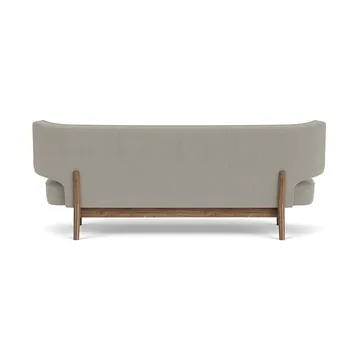 Radiohus Sofa entièrement tapissé RE-WOOL PC1T Global HR BUTTONS piètement 4-Legs Base - Re-wool 218-noyer, boutons en cuir, 2 places - Audo Copenhagen