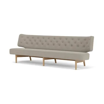 Radiohus Sofa entièrement tapissé RE-WOOL PC1T Global HR BUTTONS piètement 4-Legs Base - Re-wool 218-chêne naturel, boutons en cuir, 3 places - Audo Copenhagen