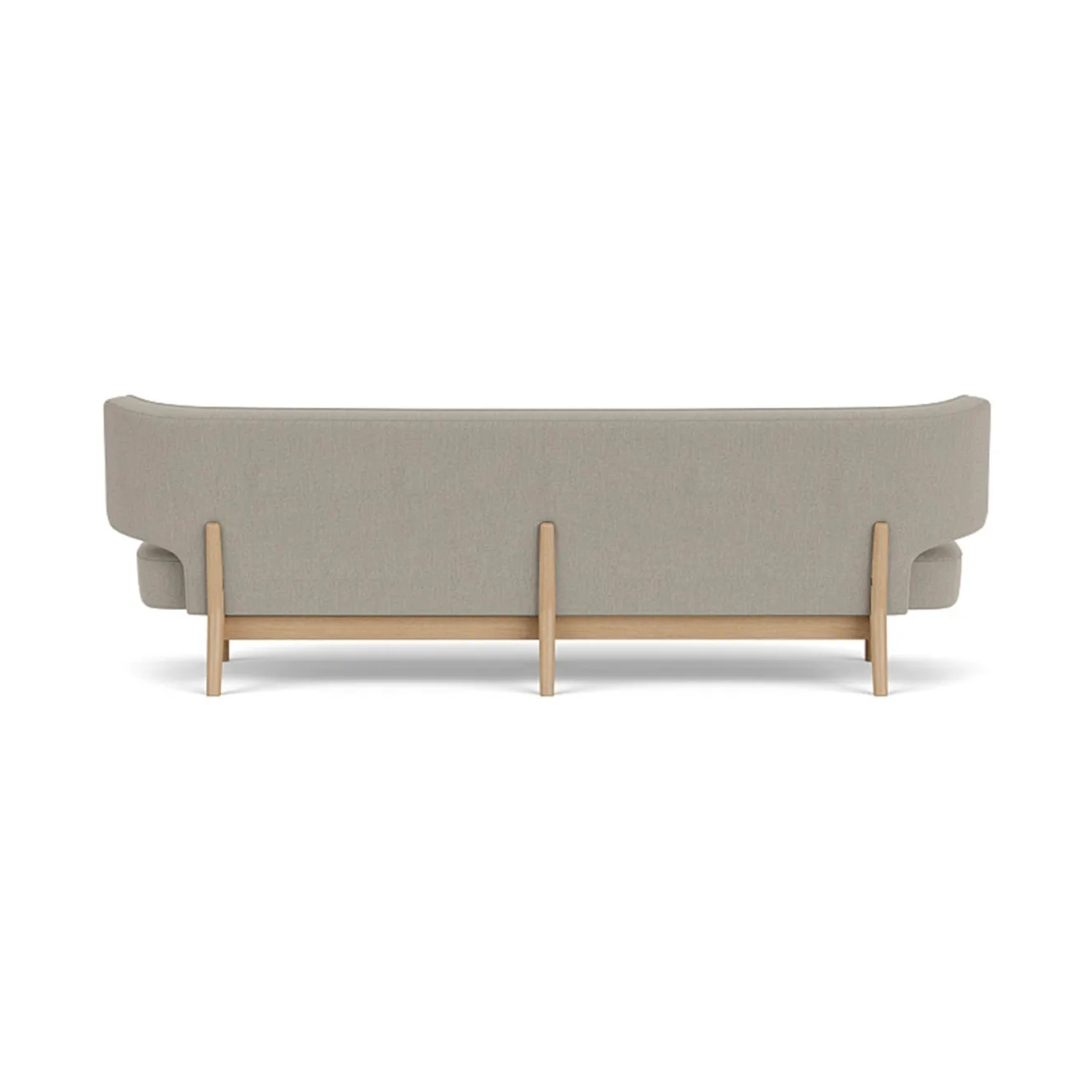 Radiohus Sofa entièrement tapissé RE-WOOL PC1T Global HR BUTTONS piètement 4-Legs Base, Re-wool 218-chêne naturel, boutons en cuir, 3 places Audo Copenhagen