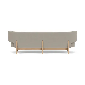 Radiohus Sofa entièrement tapissé RE-WOOL PC1T Global HR BUTTONS piètement 4-Legs Base - Re-wool 218-chêne naturel, boutons en cuir, 3 places - Audo Copenhagen