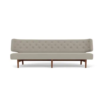 Radiohus Sofa entièrement tapissé RE-WOOL PC1T Global HR BUTTONS piètement 4-Legs Base - Re-wool 218-noyer, boutons en cuir, 3 places - Audo Copenhagen
