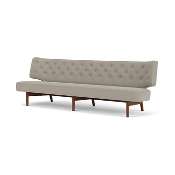 Radiohus Sofa entièrement tapissé RE-WOOL PC1T Global HR BUTTONS piètement 4-Legs Base - Re-wool 218-noyer, boutons en cuir, 3 places - Audo Copenhagen