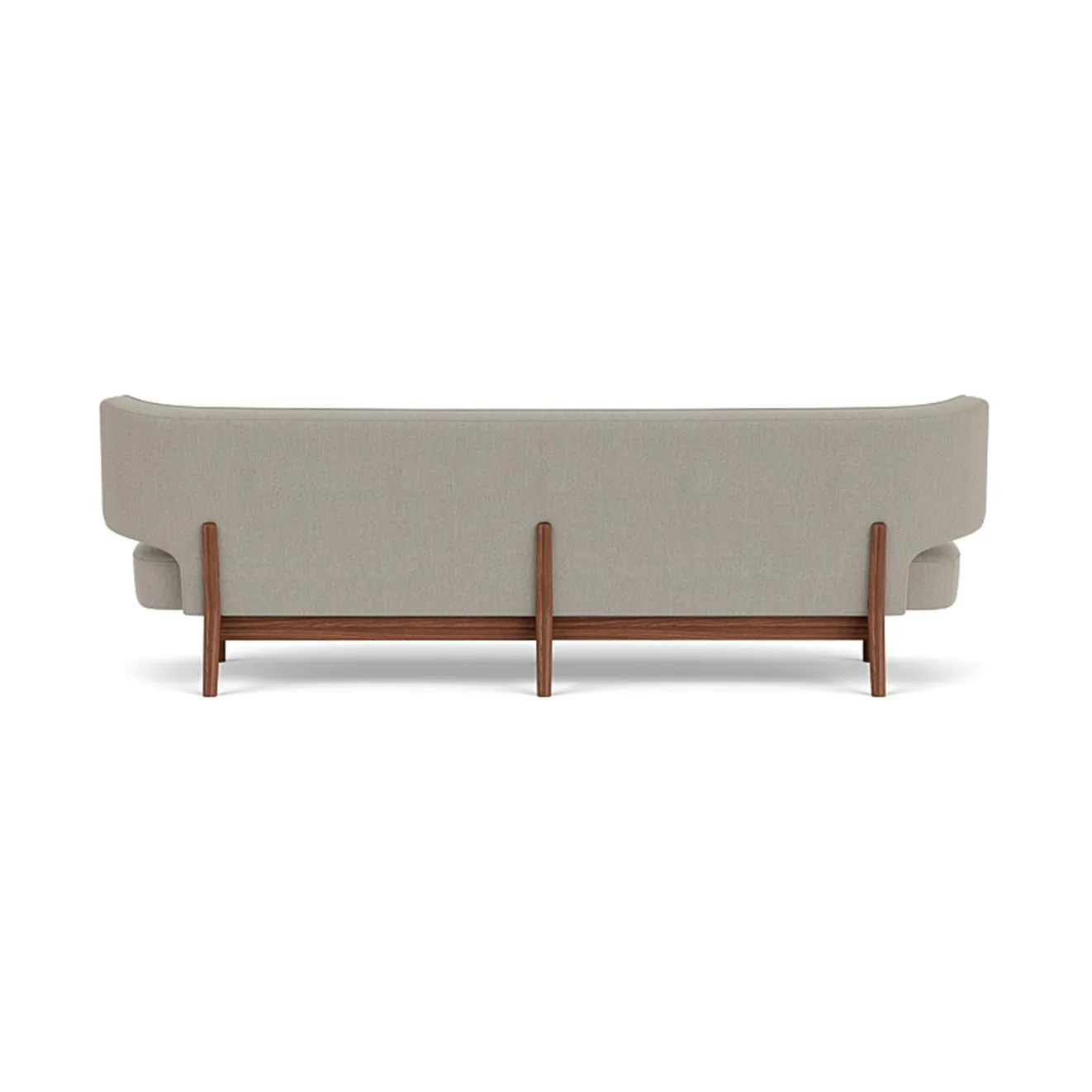 Radiohus Sofa entièrement tapissé RE-WOOL PC1T Global HR BUTTONS piètement 4-Legs Base, Re-wool 218-noyer, boutons en cuir, 3 places Audo Copenhagen