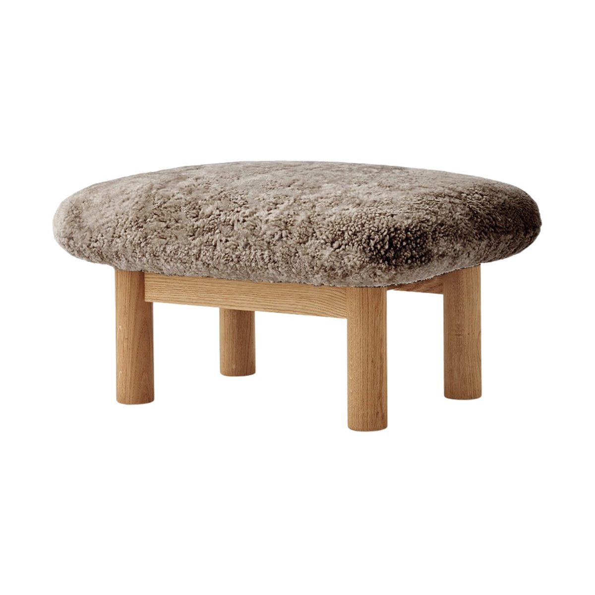 Audo Copenhagen Repose-pieds Brasilia Natural oak-Sahara sheepskin curly