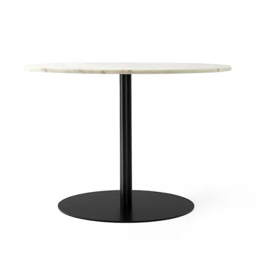 Table à manger Harbour Column - marble offwhite, ø105 cm, structure noire - Audo Copenhagen