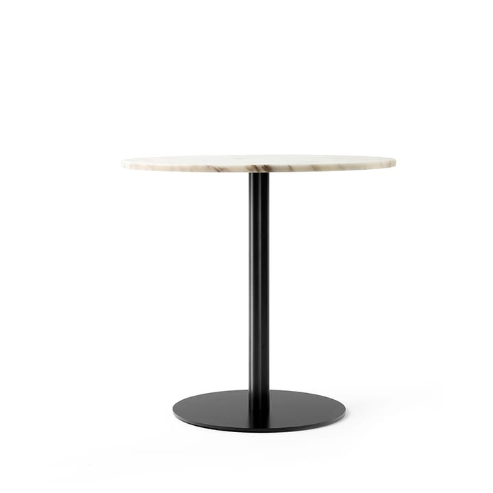 Table à manger Harbour Column - marble offwhite, ø80 cm, structure noire - Audo Copenhagen