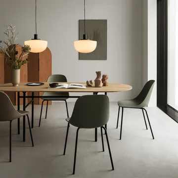 Table à manger Snaregade Oval ovale - charcoal linoleum, structure en acier noir - Audo Copenhagen