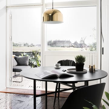 Table à manger Snaregade Round ronde - charcoal linoleum, ø138 cm, structure en acier noir - Audo Copenhagen