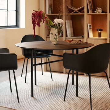 Table à manger Snaregade Round ronde - charcoal linoleum, ø138 cm, structure en acier noir - Audo Copenhagen