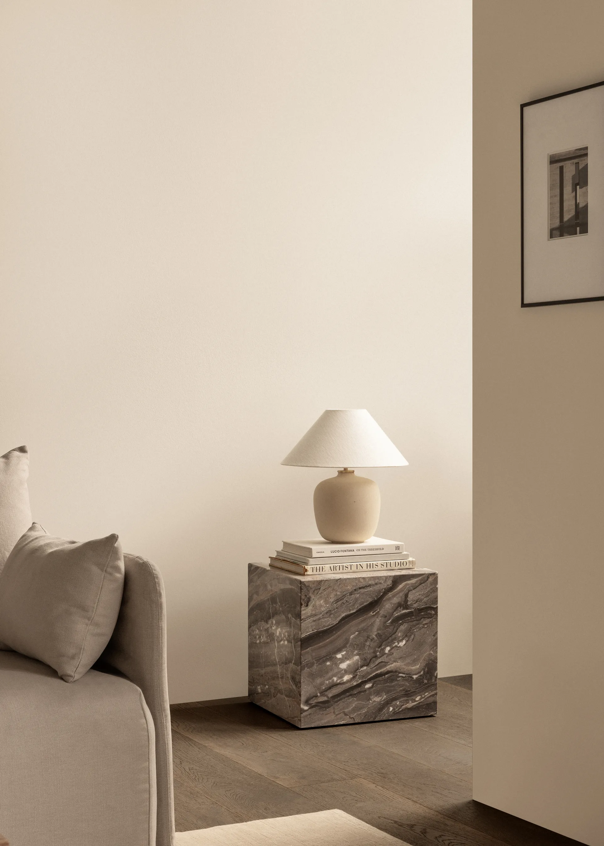 Table basse Plinth, Grey galaxy, cube Audo Copenhagen