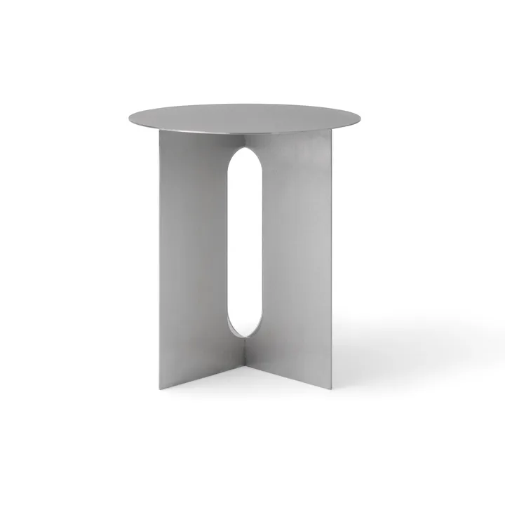 Table d'appoint Androgyne Ø40x43 cm - Brushed steel - Audo Copenhagen