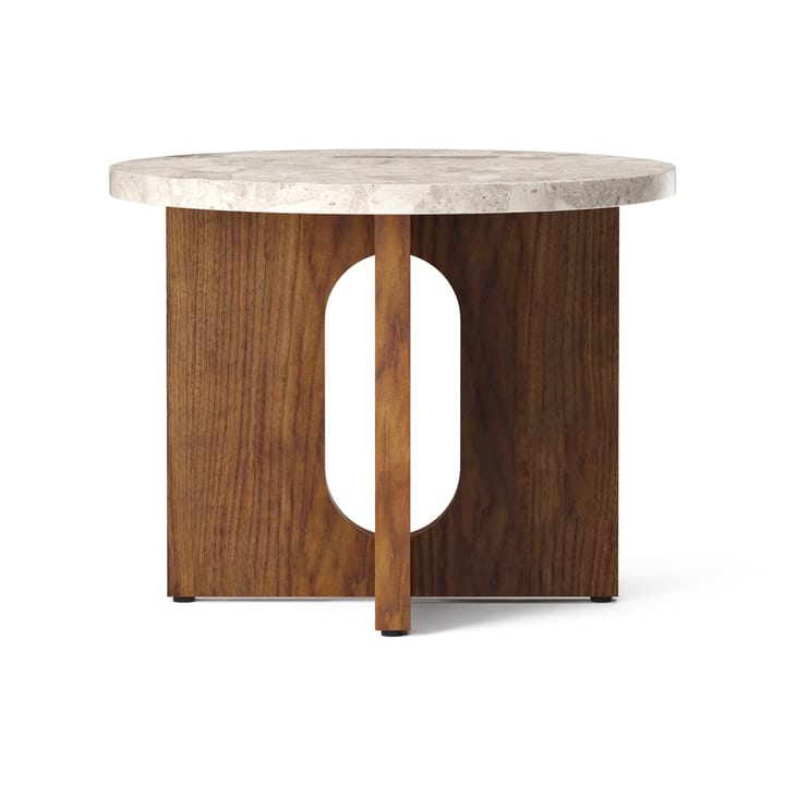 Table d’appoint Androgyne Ø50 cm base en noyer - Plateau de table Kunis Breccia - Audo Copenhagen