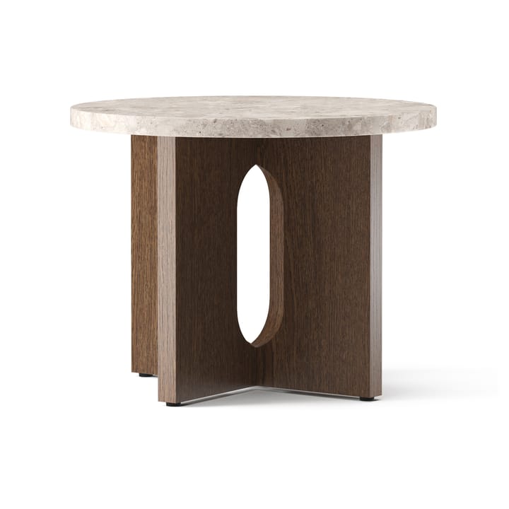 Table d’appoint Androgyne Ø50 cm chêne teinté foncé - Plateau de table Kunis Breccia - Audo Copenhagen