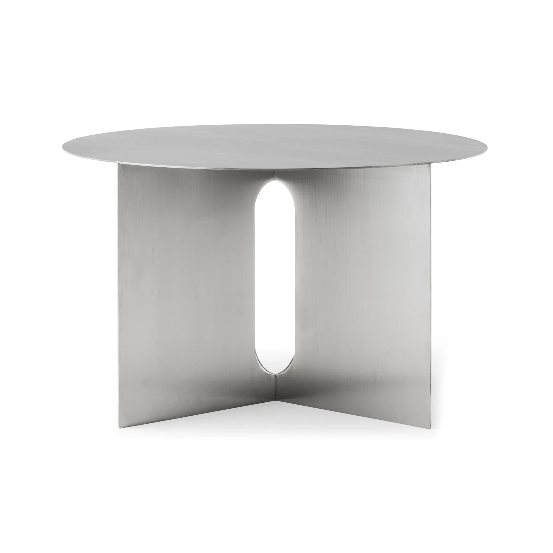 Table d'appoint Androgyne Ø63 cm, Brushed steel Audo Copenhagen