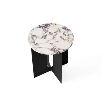 Table d'appoint Androgyne - Calacatta Viola marbre-acier noir, Ø42 cm - Audo Copenhagen