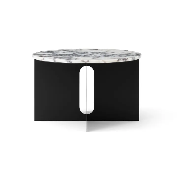 Table d'appoint Androgyne - Calacatta Viola marbre-acier noir, Ø65 cm - Audo Copenhagen