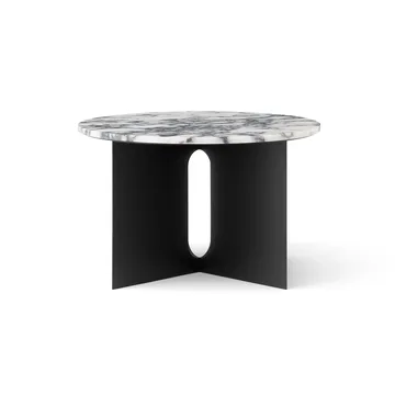 Table d'appoint Androgyne - Calacatta Viola marbre-acier noir, Ø65 cm - Audo Copenhagen